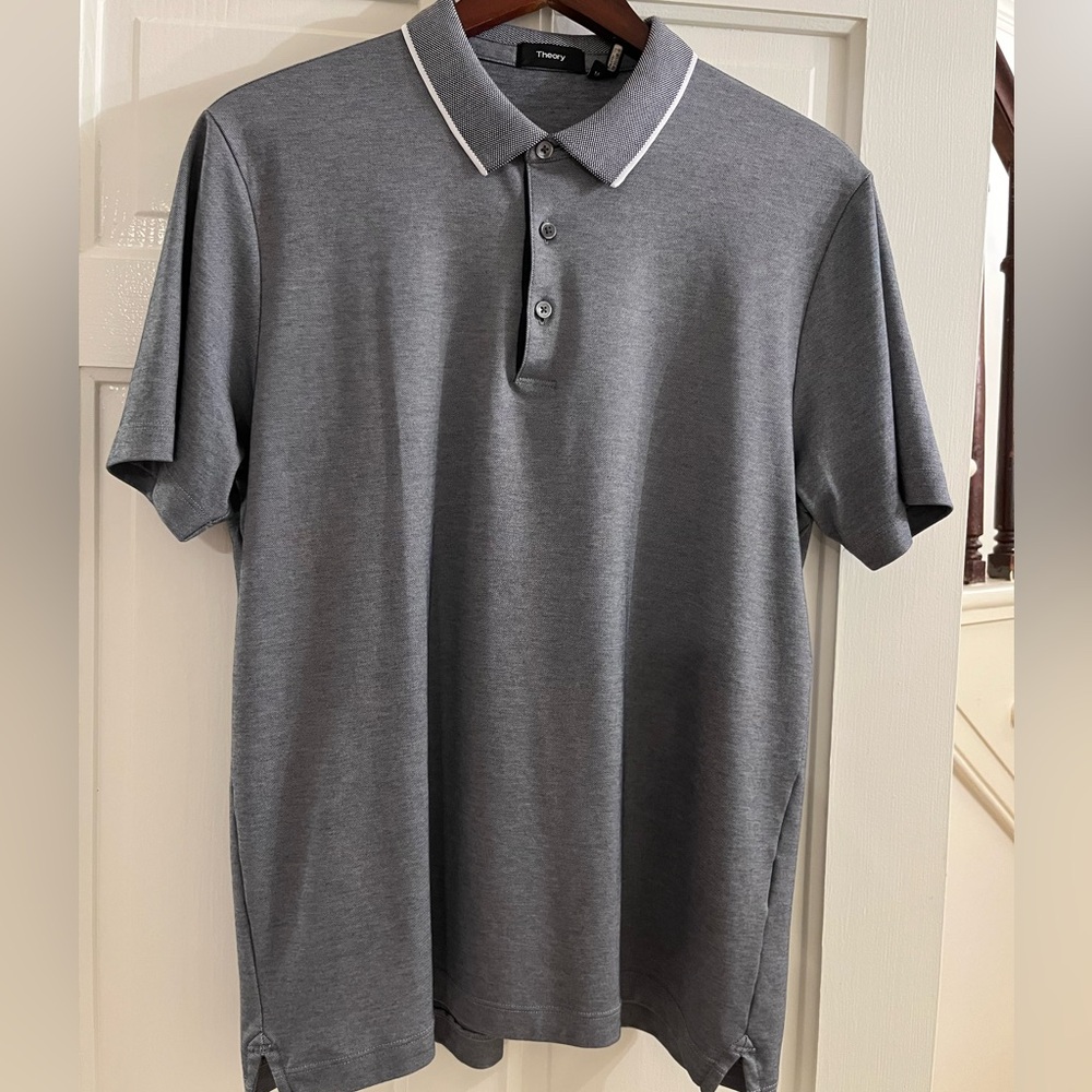 Theory Monochrome Textured Polo